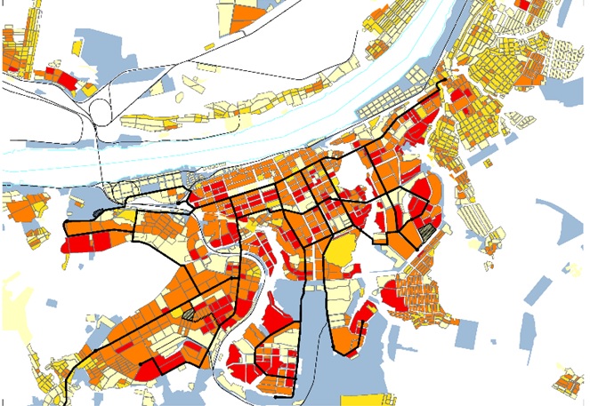 Systematica-Perm General Plan-Proposed Tramways VS Residential Density